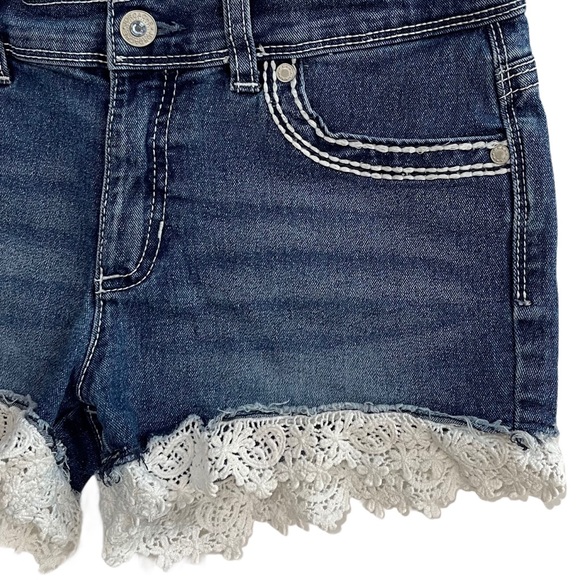 NWOT Girls Jordache Crochet Trim Denim Jean Shorts - Picture 6 of 16
